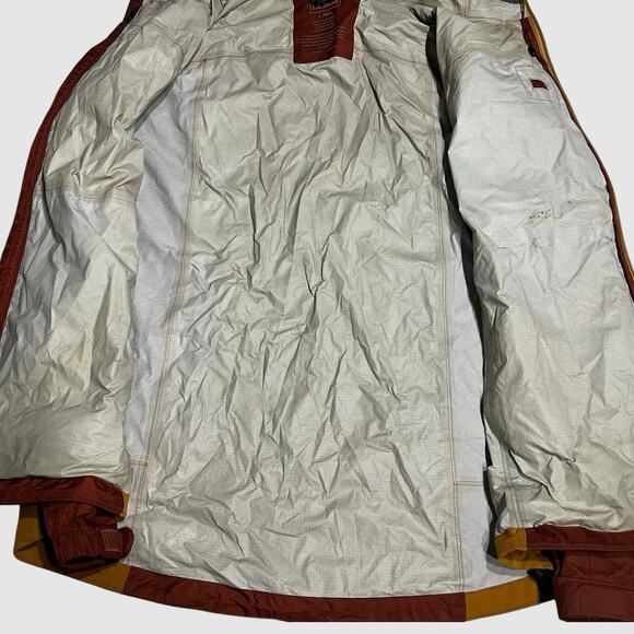 Ll Bean Full Zip Rain Jacket Hooded Orange Color Block Mens Size Large - Picture 4 of 8